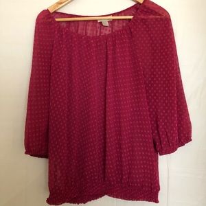 Pink 3/4 sleeve LOFT sheet shirt